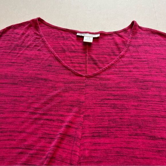 Motherhood Maternity Long V neck Top Size Medium Dark Pink black accents - Picture 6 of 9